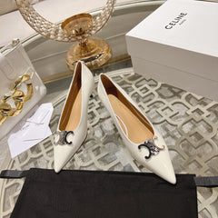 HIGH-HEELS 5 CM IN WHITE CALFSKIN