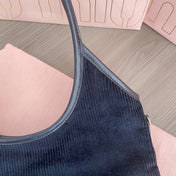 IVY TOTE BAG 40 IN DARK NAVY BLUE CORDUROY