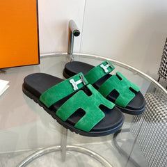 Chypre Sandal Green Suede