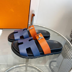 Chypre Sandal Charcoal Blue Leather