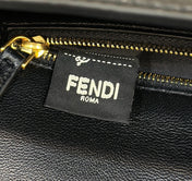 BAGUETTE 27 IN BLACK CROCODILE PATTERN GLOSSY CALFSKIN GOLD HARDWARE