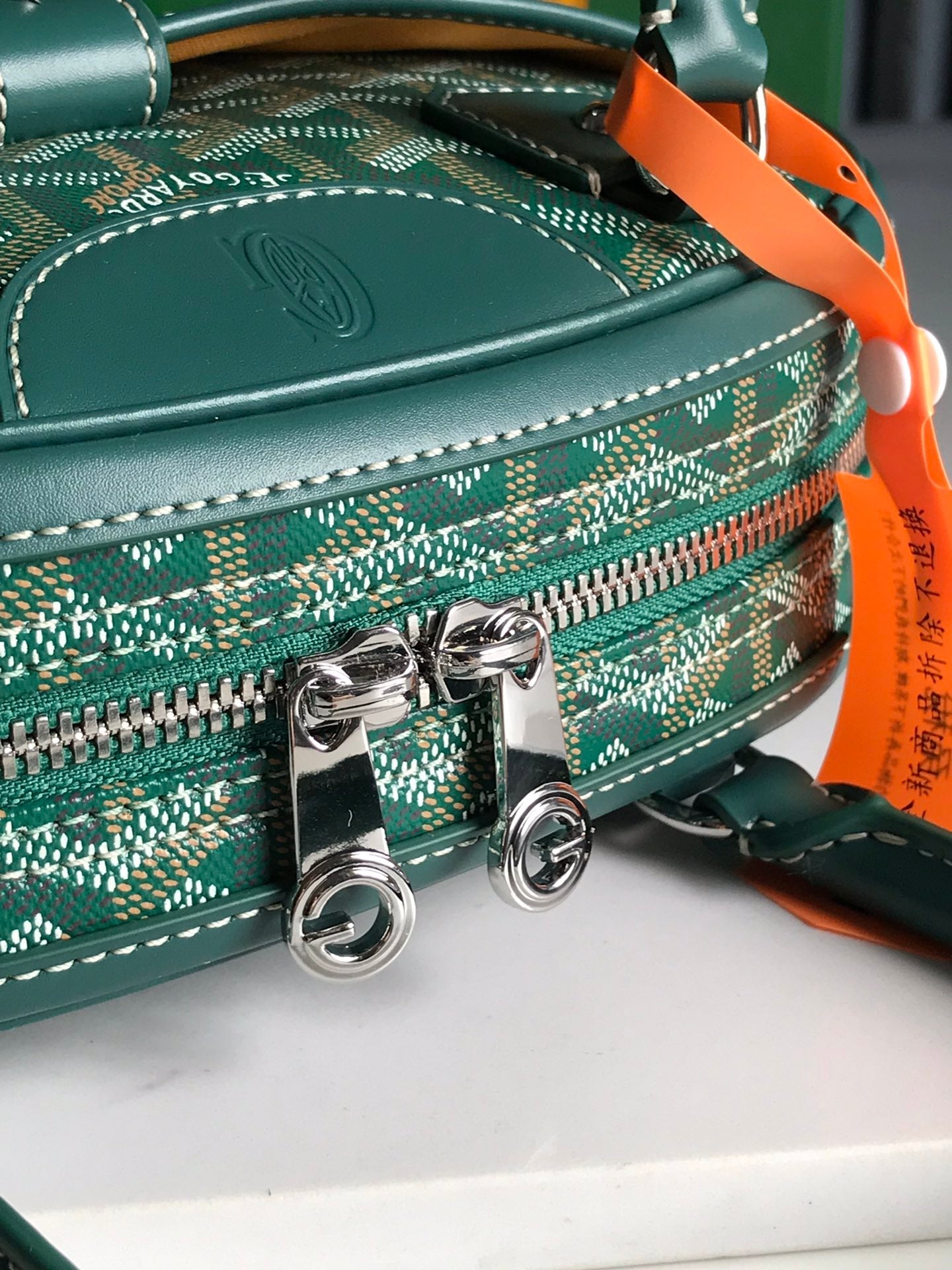 SAINT JEANNE MINI BAG 26 IN GREEN GOYARDINE CANVAS AND CALFSKIN