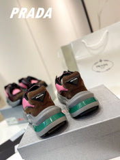 PRA SYSTEME BRUSHED SNEAKERS WINE AND PINK CALFSKIN