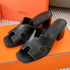 HELIA 60 SANDAL IN BLACK CALFSKIN