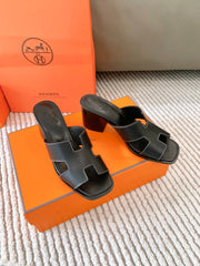 HELIA 60 SANDAL IN BLACK CALFSKIN
