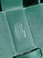 SAIGON SOUPLE BAG 34 IN GREEN GOYARDINE CANVAS AND CALFSKIN