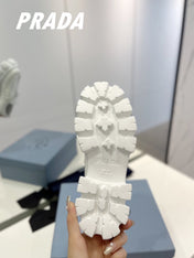 PRA BRUSHED LEATHER MONOLITH LOAFERS WHITE