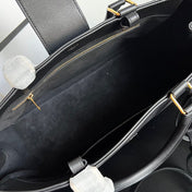 TRIOMPHE 37 BLACK SOFT CALFSKIN HANDBAG