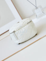 BACKPACK 22 IN WHITE FABRIC SILVER HARDWARE