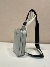CHEST BAG 20 IN ECHO GRAY SAFFIANO LEATHER