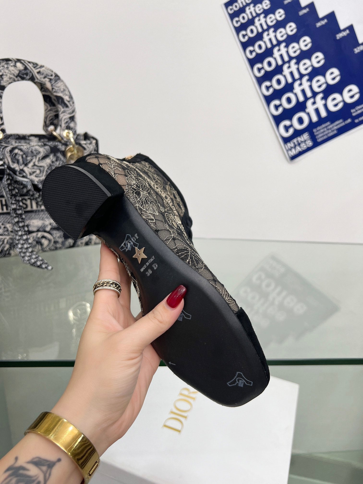 DIOR 25S NAUGHTILY-D ANKLE BOOTS 35 MM IN BLACK MESH TULLE AND SUEDE