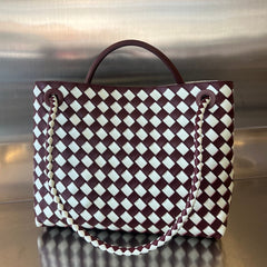 MEDIUM ANDIAMO 32 IN RED WHITE CALFSKIN