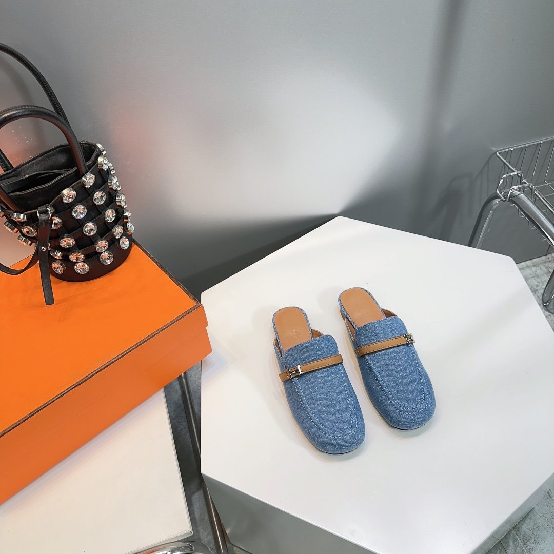 Lena Mule Blue Denim