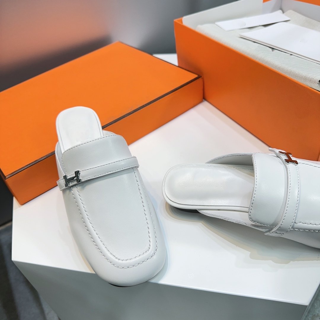 Lena Mule White Leather