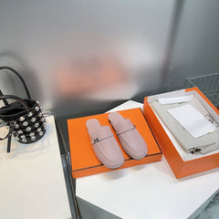 Lena Mule Pastel Pink Leather