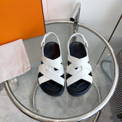 Genius Sandal Slingback White Calfskin Leather