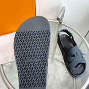 Genius Sandal Slingback Black Calfskin Leather
