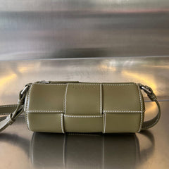 SMALL CYLINDER CASSETTE 21 IN TOBACCO BROWN CALFSKIN