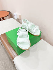 REFINED DAD SANDAL IN WHITE LAMBSKIN