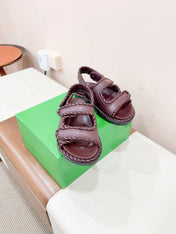 REFINED DAD SANDAL IN WINE RED LAMBSKIN