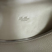 EXTRA POCKET BACKPACK L23.5 IN PEARL GRAY CALFSKIN WITH SILVER HARDWARE