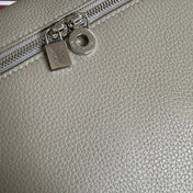 EXTRA POCKET BACKPACK L23.5 IN PEARL GRAY CALFSKIN WITH SILVER HARDWARE