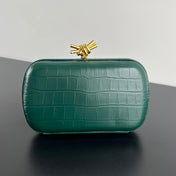 KNOT 19 IN EDEN GREEN CROCODILE PATTERN CALFSKIN