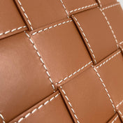 LARGE CASSETTE POUCH 35 IN BURNT SIENNA CALFSKIN