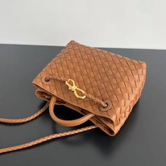 MEDIUM ANDIAMO 25 IN BURNT ORANGE LAMBSKIN