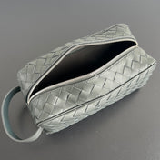 INTRECCIATO CLUTCH 26 IN CORDUROY GRAY CALFSKIN