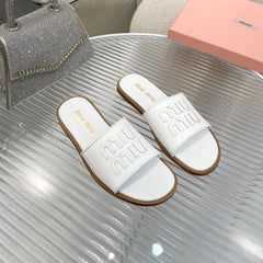 Slippers White Leather