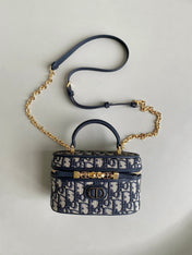 MONTAIGNE MINI VANITY CASE 16 BLUE OBLIQUE JACQUARD