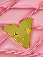 GO-14 MM 23 IN FRAMBOISE QUILTED LAMBSKIN GOLD HARDWARE