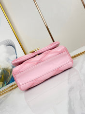 GO-14 MM 23 IN FRAMBOISE QUILTED LAMBSKIN GOLD HARDWARE