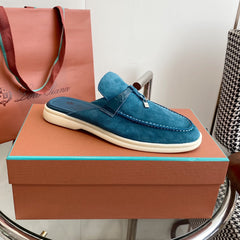 LP CHARMS WALK BABOUCHE LOAFERS OCEAN SUEDE