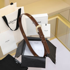 CL MEDIUM 25 MM MARCO BELT WITH STRASS IN CHOCOLATE BROWN CALFSKIN GOLD HARDWARE