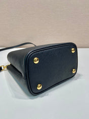 MINI BUCKET BAG 18 IN BLACK SAFFIANO LEATHER