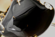 CHANEL 25S TOTE 36 CM IN BLACK LAMBSKIN WITH GOLD HARDWARE