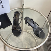 HIGH HEEL SANDAL 65MM IN BLACK CALFSKIN