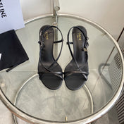 HIGH HEEL SANDAL 65MM IN BLACK CALFSKIN