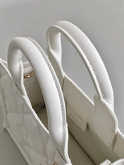 MINI BOOK TOTE 21 WHITE MACCROCANNAGE CALFSKIN