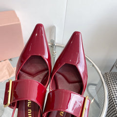 HIGH-SLINGBACK POINTED TOE SANDALS RUBY COWHIDE