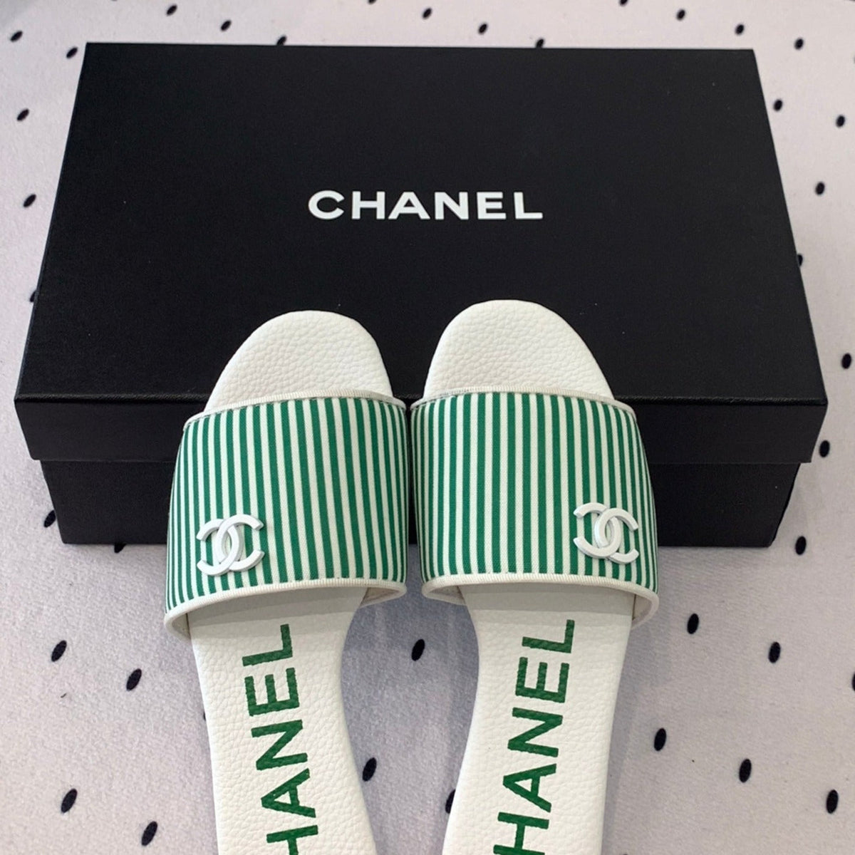 MULES green LAMBSKIN
