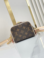JUST IN CASE 14 IN BROWN MONOGRAM CANVAS GOLD HARDWARE
