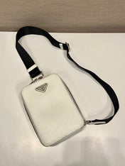 CHEST BAG 20 IN WHITE SAFFIANO LEATHER