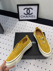 LACELESS SNEAKERS PLATFORM IN AMBER YELLOW CANVAS