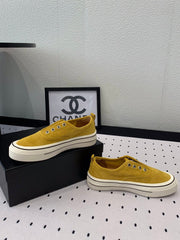 LACELESS SNEAKERS PLATFORM IN AMBER YELLOW CANVAS