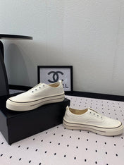 LACELESS SNEAKERS PLATFORM IN WHITE CANVAS