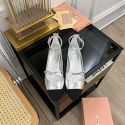 Sandal Ballets Silver Sheepskin