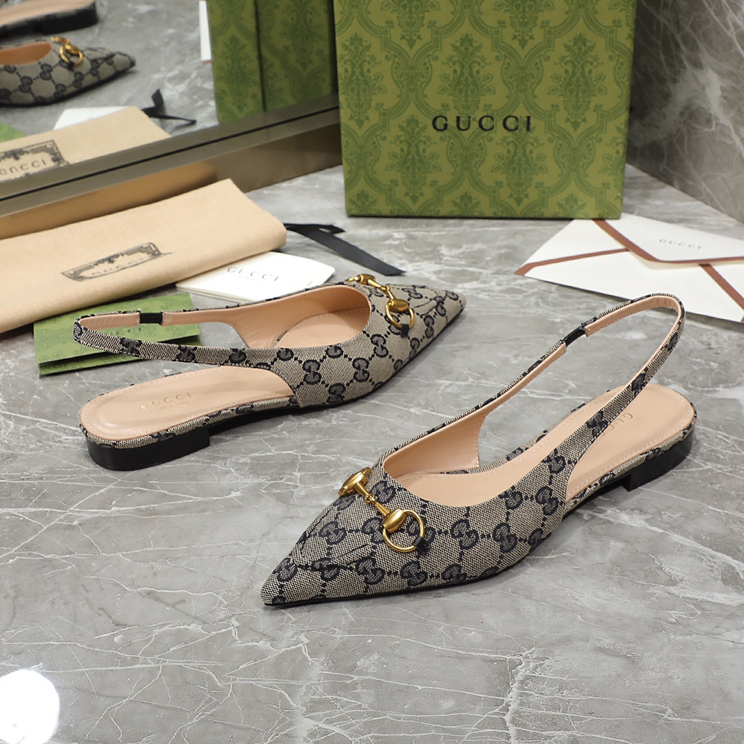 GG  Flat Sandals Black Caro